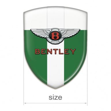 Bentley Tuning Emblem Green White with White Ribbon and Classic logo 