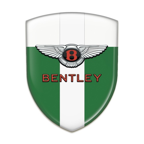 Bentley Tuning Emblem Green White with White Ribbon and Classic logo 