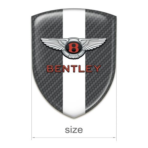 Bentley 3D Gel Emblem High End Carbon with White ribbon Pattern 
