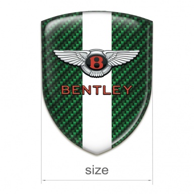 Bentley Tuning Badge Green Carbon with White ribbon Pattern 