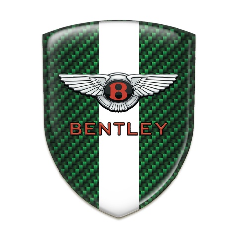 Bentley Tuning Badge Green Carbon with White ribbon Pattern 