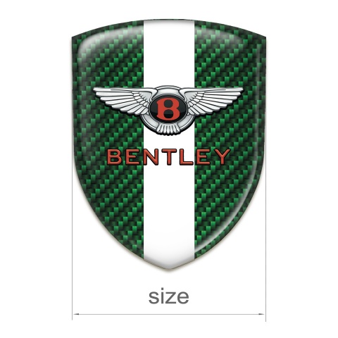 Bentley Tuning Badge Green Carbon with White ribbon Pattern 