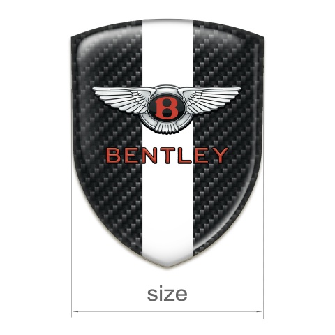 Bentley Car Accessories Badge Dark carbon whit White Ribbon Pattern 