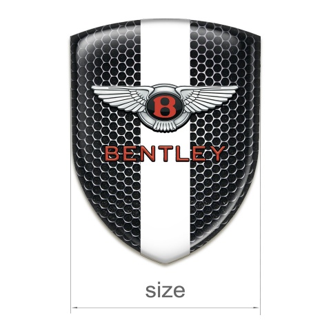 Bentley Car Interior Badge Perforated Steel with White Ribbon Pattern 