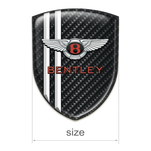 Bentley Auto Emblem Dark Carbon with White Stripes Pattern 