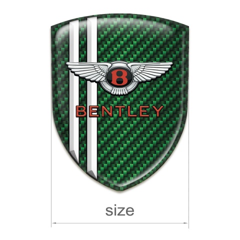 Bentley Emblem Badge Logo Green Carbon with White stripes Pattern 