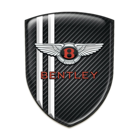 Bentley Logo Emblem Black Fibers with White Stripes Pattern 