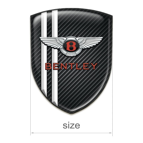 Bentley Logo Emblem Black Fibers with White Stripes Pattern 
