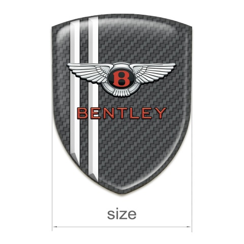 Bentley Self Adhesive Emblem Logo carbon with White Stripes Pattern 