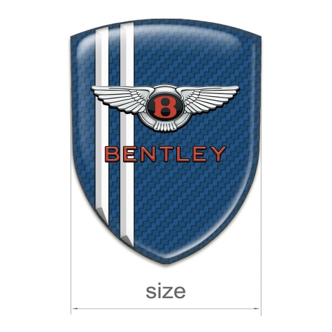 Bentley Domed Emblem Blue carbon with White Stripes Pattern 