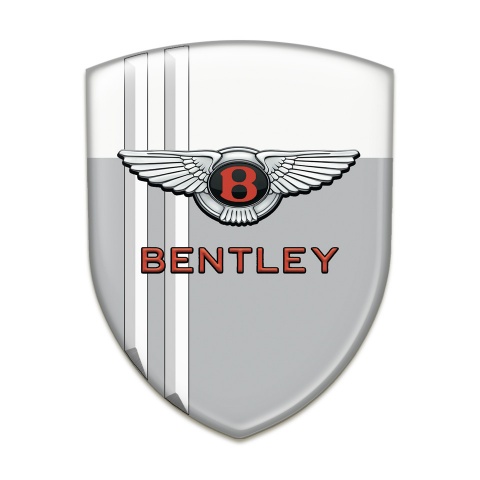 Bentley Silicone Emblem Gray White with White Stripes Pattern 