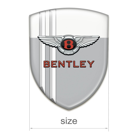 Bentley Silicone Emblem Gray White with White Stripes Pattern 