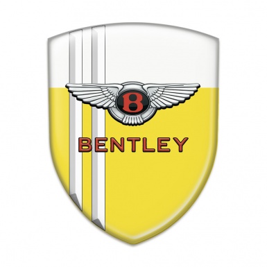 Bentley Resin Sticker Yellow White with White Stripes Pattern 