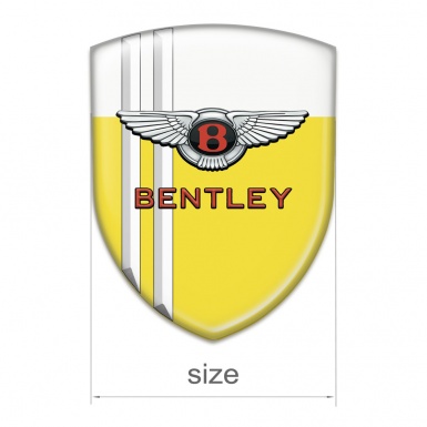 Bentley Resin Sticker Yellow White with White Stripes Pattern 
