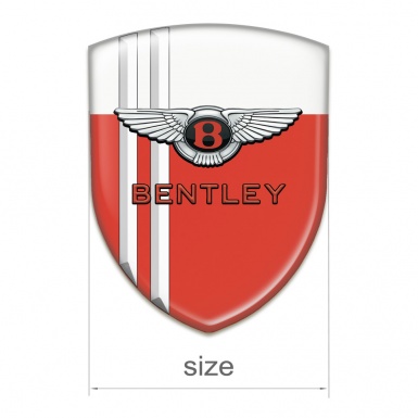 Bentley Emblem Exterior Red White with White Stripes pattern 