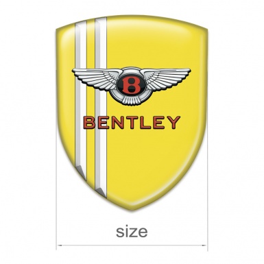 Bentley Car Accessories Badge Yellow with White Stripes Pattern 