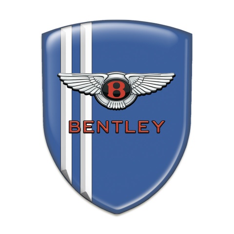 Bentley Self Adhesive Car logo Emblem Blue with White Stripes pattern 