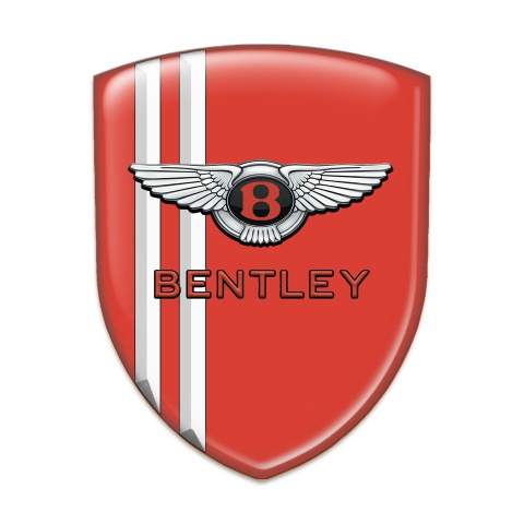 Bentley Car Interior Badge Red With White Stripes Pattern 