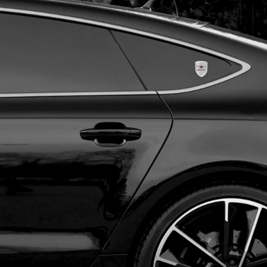 Bentley Silicone Car Decal Badge Gray with White Stripes  Pattern 