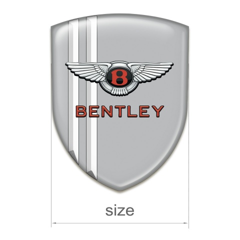 Bentley Silicone Car Decal Badge Gray with White Stripes  Pattern 
