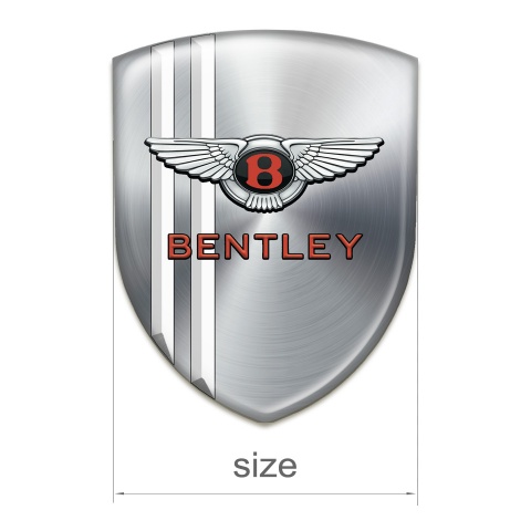 Bentley Silicone Badge Silver with White Stripes Pattern 