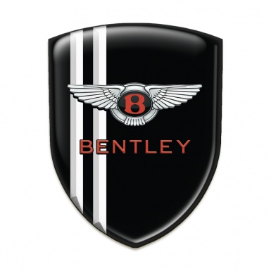 Bentley Silicone Badge Black with White Stripes pattern 