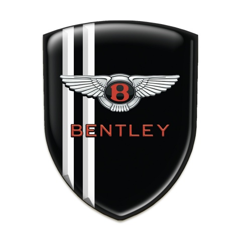 Bentley Silicone Badge Black with White Stripes pattern 
