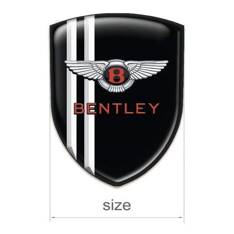 Bentley Silicone Badge Black with White Stripes pattern 