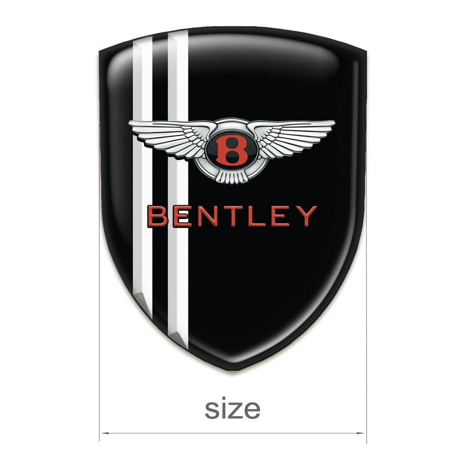 Bentley Silicone Badge Black with White Stripes pattern | Domed Emblems ...