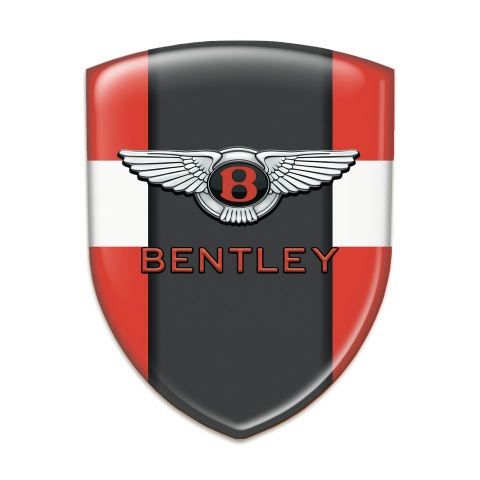 Bentley 3D Gel Emblem Red with White Band Type 