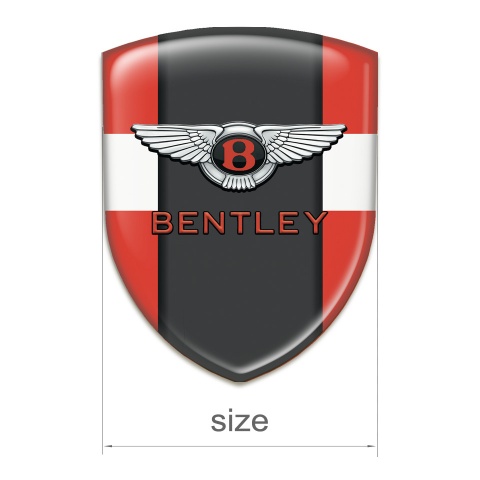 Bentley 3D Gel Emblem Red with White Band Type 