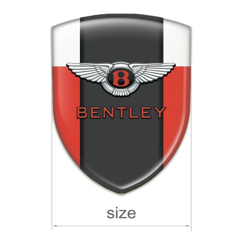 Bentley Domed Emblem red White Type 