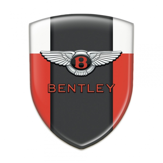 Bentley Domed Emblem red White Type 