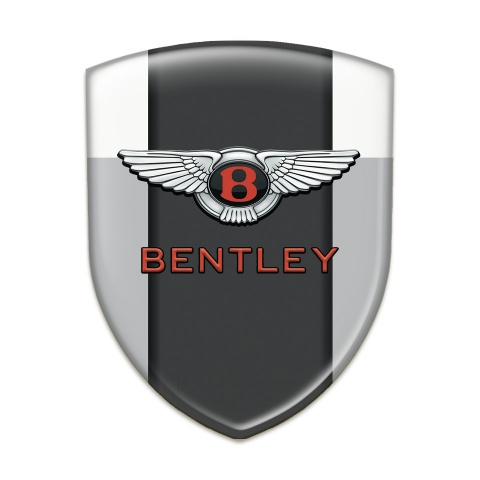 Bentley 3D Gel Emblem Gray White Type
