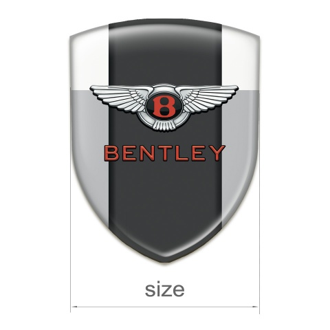 Bentley 3D Gel Emblem Gray White Type
