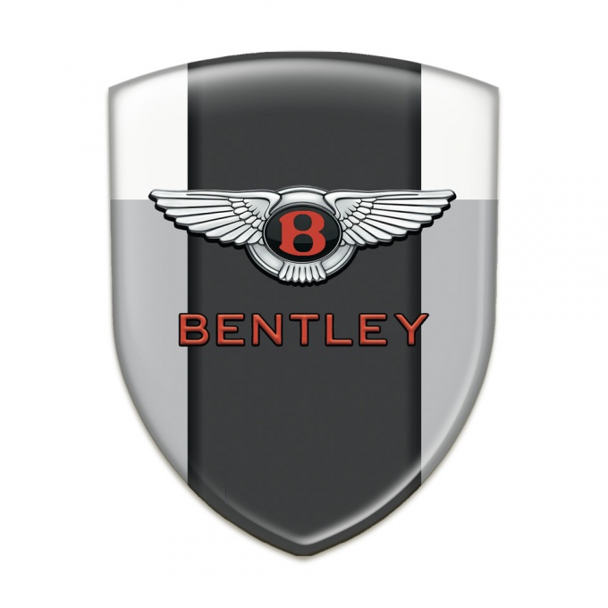 Bentley 3D Gel Emblem Gray White Type