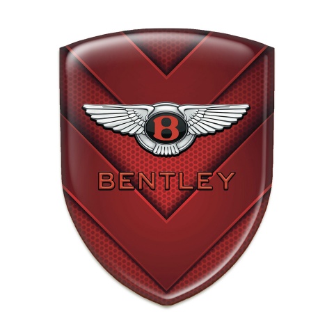 Bentley 3D Gel Emblem Red V Shaped Elements Variant 