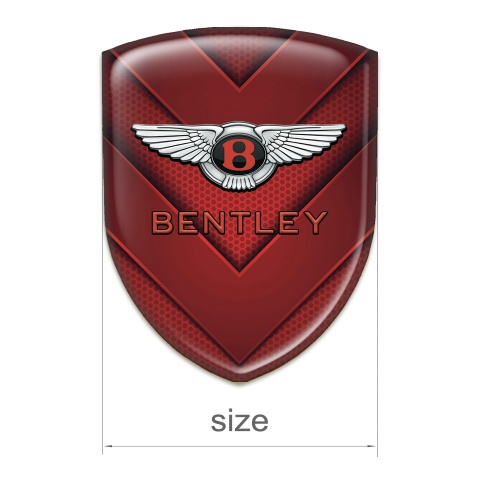 Bentley 3D Gel Emblem Red V Shaped Elements Variant 