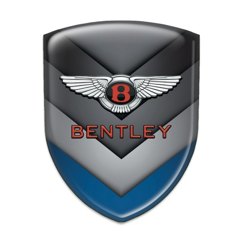 Bentley Self Adhesive Car logo Emblem V Shape Gray Blue Elements
