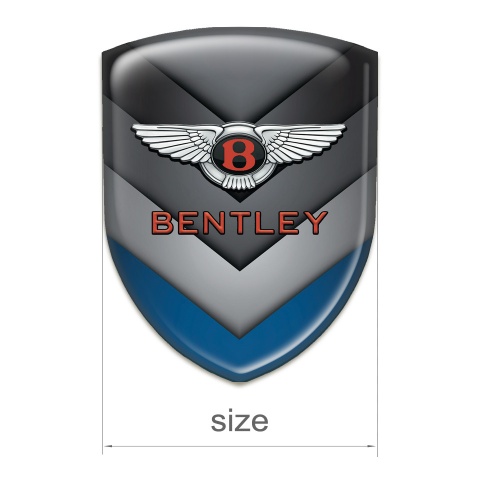 Bentley Self Adhesive Car logo Emblem V Shape Gray Blue Elements