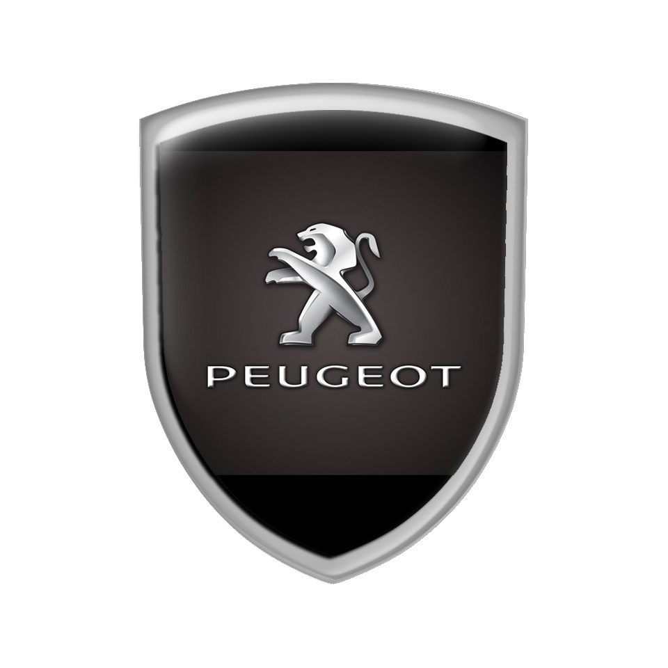 Peugeot Shield Silicone Sticker Black Classic, Domed Emblems, Stickers