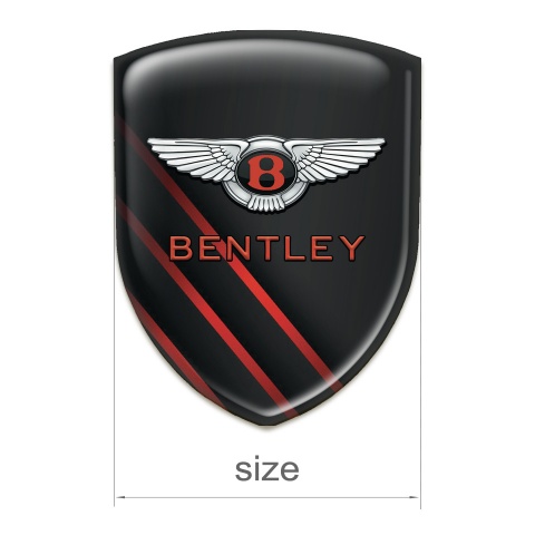 Bentley Emblem Exterior Black Base with Diagonal Red Lines 