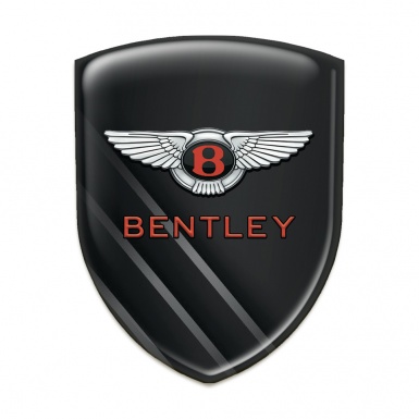Bentley Emblem Interior Black Base with Diagonal Gray Lines
