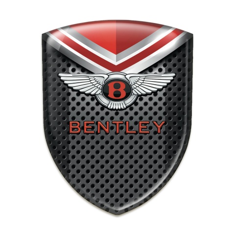 Bentley Tuning Badge Dark Perforated Metal with Red Elements 