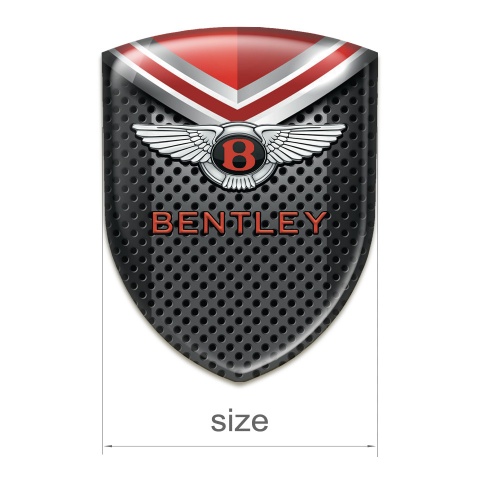 Bentley Tuning Badge Dark Perforated Metal with Red Elements 