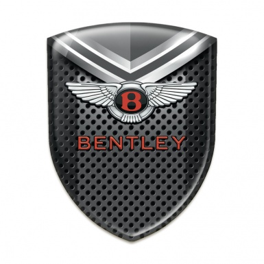 Bentley Car Accessories Badge Perforated Dark Metal with Gray Elements 