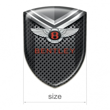 Bentley Car Accessories Badge Perforated Dark Metal with Gray Elements 