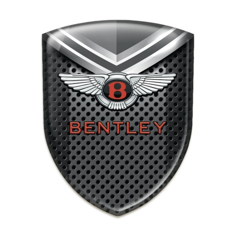 Bentley Car Accessories Badge Perforated Dark Metal with Gray Elements 