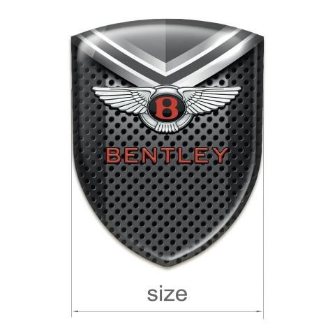 Bentley Car Accessories Badge Perforated Dark Metal with Gray Elements 