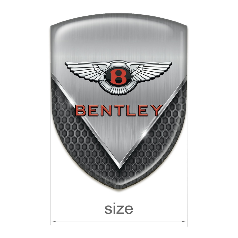 Bentley Emblem Badge Logo Aluminum Sheet with dark Grid Style | Domed ...